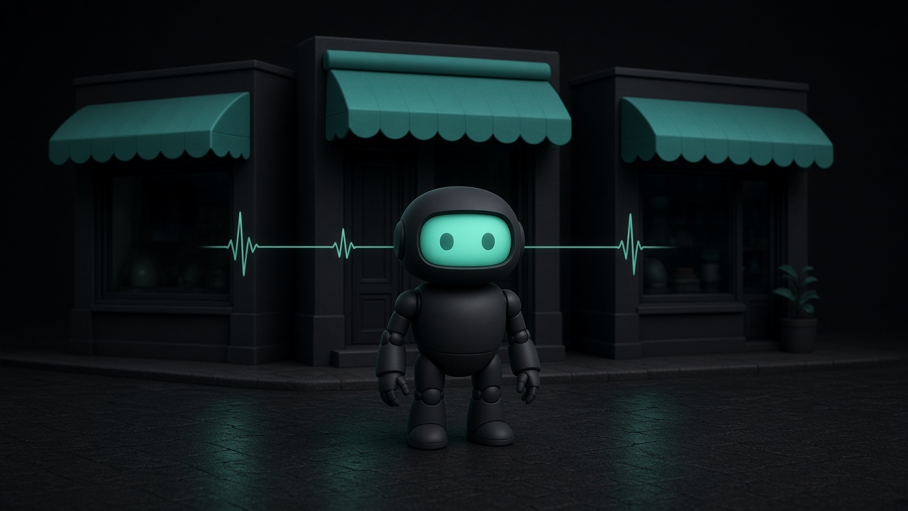 The agent standing in front of three shop storefronts